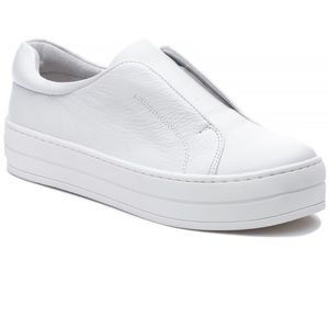 J slides Platform Sneaker WHITE NUBUCK